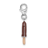925 Sterling Silver 3-D Enameled Fudge Bar with Lobster Clasp Charm