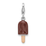 925 Sterling Silver 3-D Enameled Fudge Bar with Lobster Clasp Charm