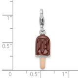 925 Sterling Silver 3-D Enameled Fudge Bar with Lobster Clasp Charm