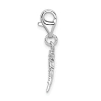 Sterling Silver Lilac Enameled & CZ Dragonfly with Lobster Clasp Charm