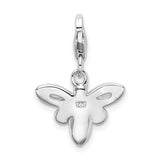 Sterling Silver Enameled Bee W/Lobster Claw Clasp Clasp Charm Charms