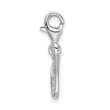 Cubic Zirconia Butterfly Charm in Sterling Silver