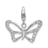 Cubic Zirconia Butterfly Charm in Sterling Silver