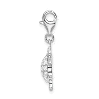 Amore LaVita Sterling Silver CZ Sea Turtle with Lobster Clasp Charm