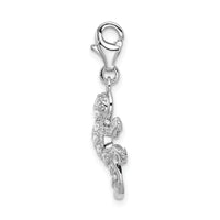 Cubic Zirconia Lizard Clipable Charm
