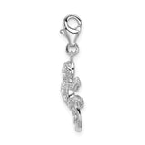 Cubic Zirconia Lizard Clipable Charm