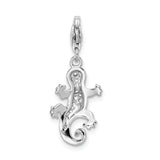 Cubic Zirconia Lizard Clipable Charm