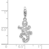 Cubic Zirconia Lizard Clipable Charm
