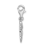 925 Sterling Silver Scary Cat with with Lobster Clasp Charm