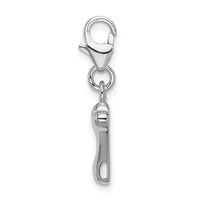 Polished Dog Bone Charm in Sterling Silver