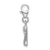 Polished Dog Bone Charm in Sterling Silver