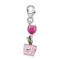 Pink Potted Tulip 3-D Clipable Charm