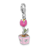 Pink Potted Tulip 3-D Clipable Charm