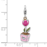 Pink Potted Tulip 3-D Clipable Charm