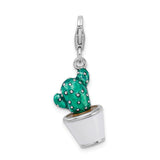 Potted Green Cactus 3-D Clipable Charm