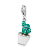 Potted Green Cactus 3-D Clipable Charm