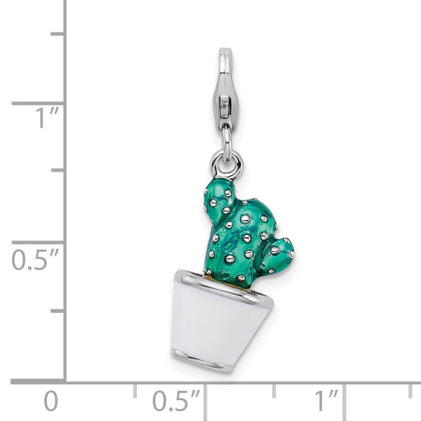 Potted Green Cactus 3-D Clipable Charm