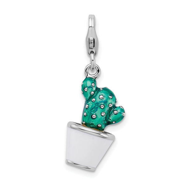 Potted Green Cactus 3-D Clipable Charm