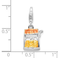 Sterling Silver Enameled Well W/Lobster Claw Clasp Clasp Charm Charms