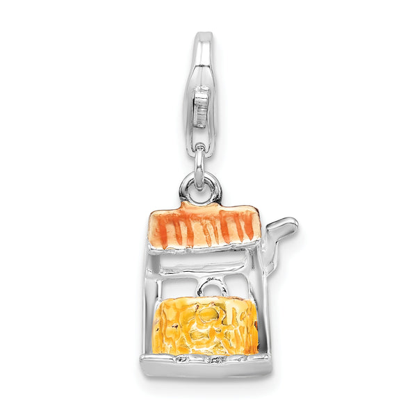 Sterling Silver Enameled Well W/Lobster Claw Clasp Clasp Charm Charms