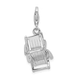 Orange and Pink Enamel Beach Chair 3-D Clipable Charm