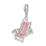 Orange and Pink Enamel Beach Chair 3-D Clipable Charm