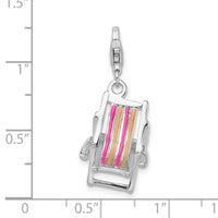Orange and Pink Enamel Beach Chair 3-D Clipable Charm