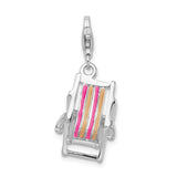 Orange and Pink Enamel Beach Chair 3-D Clipable Charm