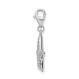 Sterling Silver Polished Starfish W/Lobster Claw Clasp Clasp Charm Charms