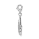 Sterling Silver Polished Starfish W/Lobster Claw Clasp Clasp Charm Charms