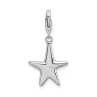 Sterling Silver Polished Starfish W/Lobster Claw Clasp Clasp Charm Charms