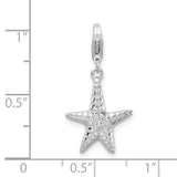 Sterling Silver Polished Starfish W/Lobster Claw Clasp Clasp Charm Charms