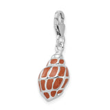 Sterling Silver 3-D Enameled Shell with Lobster Clasp Charm
