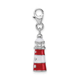 Swarovski Crystal Red Lighthouse Clipable Charm