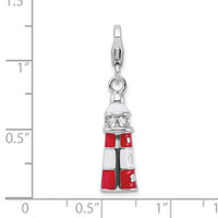 Swarovski Crystal Red Lighthouse Clipable Charm