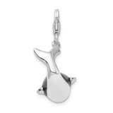 Black and White Whale 3-D Clipable Charm