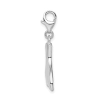 Goldia Sterling Silver Polished WhaleTail w/Lobster Clasp Charm