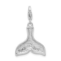 Goldia Sterling Silver Polished WhaleTail w/Lobster Clasp Charm