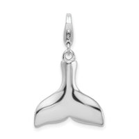 Goldia Sterling Silver Polished WhaleTail w/Lobster Clasp Charm