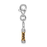 Sterling Silver Gold-plated 3-D Fishing Basket W/Lobster Claw Clasp Clasp Charm Charms