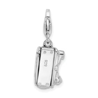 Sterling Silver 3-D Polished Movable Camera W/Lobster Claw Clasp Clasp Charm Charms