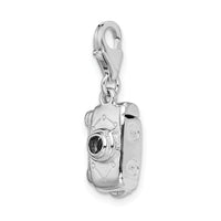 Sterling Silver 3-D Polished Movable Camera W/Lobster Claw Clasp Clasp Charm Charms