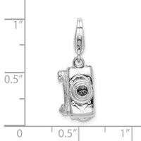 Sterling Silver 3-D Polished Movable Camera W/Lobster Claw Clasp Clasp Charm Charms