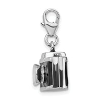 Black Camera with Swarovski Crystal Clipable Charm