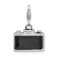 Black Camera with Swarovski Crystal Clipable Charm
