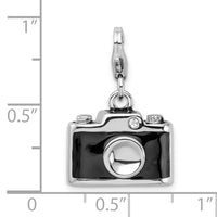 Black Camera with Swarovski Crystal Clipable Charm