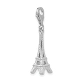 925 Sterling Silver Polished Eiffel Tower with Lobster Clasp Charm