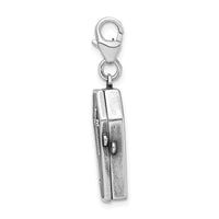 Goldia Sterling Silver 3-d Antiqued Enameled Skeleton in Casket W/Lobster Claw Clasp Ch