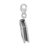 Goldia Sterling Silver 3-d Antiqued Spells Book W/Lobster Claw Clasp Charm
