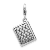 Goldia Sterling Silver 3-d Antiqued Spells Book W/Lobster Claw Clasp Charm